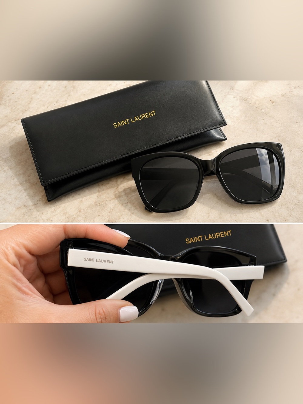 Fashion Jewelry Black Front Sunglasses with White Temples